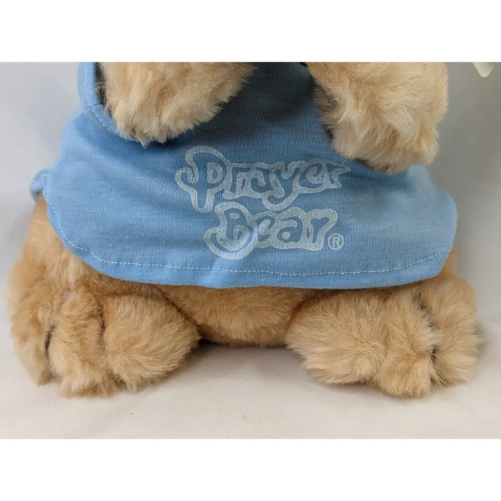 Applause Prayer Bear Plush‎ 11 Inch Blue Shirt 1984 Stuffed Animal Toy